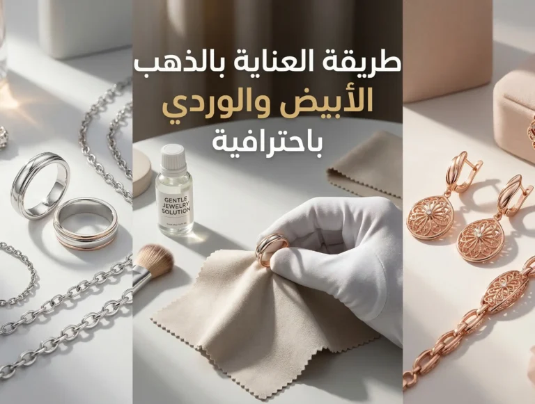 طريقة العناية بالذهب الأبيض والوردي باحترافية